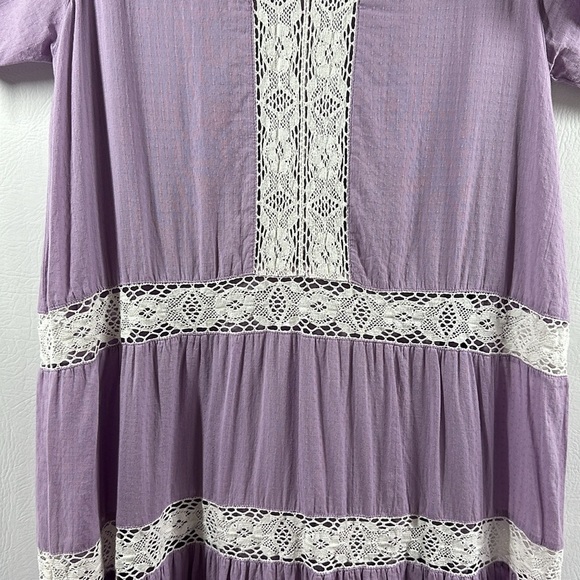 Pink Chicken New York Tiered Lace Trim Maxi Dress, S - Picture 6 of 11
